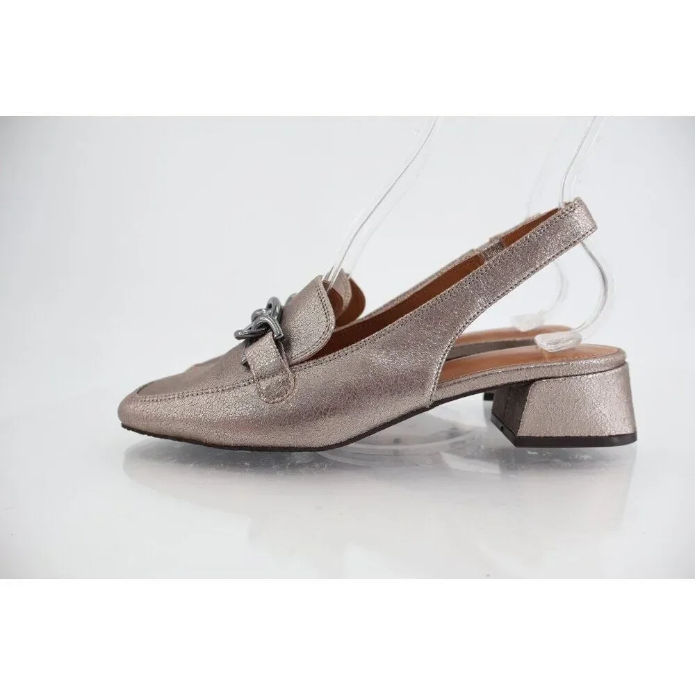 Donald Pliner Women's Tegan Slingback Loafer Pumps Size 7.5 Leather Bronze